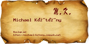 Michael Kötöny névjegykártya